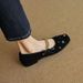Square Toe Shallow Mouth Fashionable Bead Flower Metal Chain Mary Jane Women's Versatile Low Order Shoes_vogvips.com