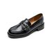 platform Loafers Women's Season Black Single Shoes One Pedal Jk British Small Leather Shoes_vogvips.com