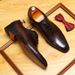 Full Grain Genuine Leather British Korean Style Trendy Formal Groom Wedding Business Casual Men's Shoes_vogvips.com