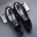 Euro Step Spring British Brogue Carved Korean Style Trendy Pointed Thick Sole Wedding Men's Business Formal Leather Shoes_vogvips.com