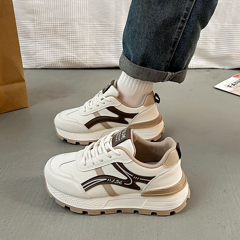 Women's New Inner Increase Small White Shoes Women's 7 Cm Breathable Net Surface Thick Sole Leisure Sports_vogvips.com