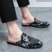 Summer Men's Slip-on Mules Without Heels, Casual Korean-style Trendy Loafers_vogvips.com