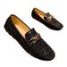 Loafers Slip-On Lazy Spring Crocodile Pattern Genuine Leather Trendy Men's Shoes_vogvips.com