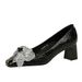 5299-H65 Wind Mary Jane Women's Shoes Water Diamond Shining Bow Thick Middle Heel Square Head Color Blocked High Heels_vogvips.com