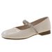 Beautiful French Flat Silver Single Shoes Women's Skirt Mary Jane Shoes Small Leather Shoes Evening Shoes_vogvips.com