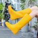 Fashion Rain Shoes For Women Medium High Water Shoes Student Rain Boots For Women Waterproof Outdoor Work Rubber Shoes High_vogvips.com