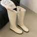 Flat Square Toe Suede Over-the-Knee 2025 Autumn Winter New Simple Fashion Side Zipper Riding Boots For Women_vogvips.com