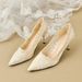 2025 Spring And Autumn Lace Red Bridal Shoes For Women, Pointed Toe, Thin Heel, Hollow Embroidered Mesh High Heels_vogvips.com
