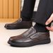 Suitable For All Seasons For Men 2026 Autumn Round Toe Soft Leather Men's Slip-On Casual Dad Shoes Trendy_vogvips.com