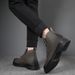 European Warm Series Men's Martin Boots Students, Breathable High Street Style British High-top Leather Boots, Black Motorcycle Trendy Shoes_vogvips.com