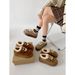 White Retro Fleece-Lined Warm Non-Slip Thick-Soled Snow Boots For Women Winter 2025 New Full-Coverage Shoes_vogvips.com