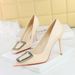 3391-K66 European And American Style Banquet Heels Stiletto Stone Pattern Patent Leather Shallow Pointed Toe Rhinestone_vogvips.com