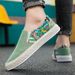Men's Breathable Slip-On Canvas Shoes With Rubber Sole For Summer Casual Wear, Comfortable Lightweight Loafers With Elastic Band_vogvips.com