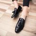 Leather Autumn New Korean Version Pointed Tassel Men's British Crocodile Pattern Hairstylist Leather Men's Shoes_vogvips.com