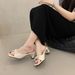 Bow Chunky Heel Sandals - Open Toe Mule Slides For Women (Black/Red/Beige) | Summer Fish Mouth Platform Heels_vogvips.com