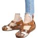 Cross-border Foreign Trade 2021 Summer New Vintage Round-toe Wedge Heel Hollow Women's Shoes Versatile Casual Sandals In_vogvips.com