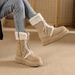 Women's Rabbit Fur Thick-Sole Snow Boots_vogvips.com