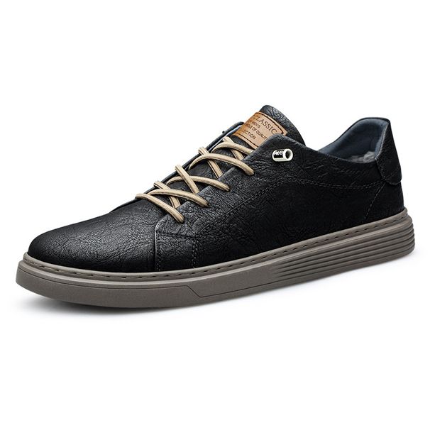 Two-layer Cowhide Men's Shoes Men's Sot-soled Leather Casual Leather Shoes Board Shoes Men's One-pedal Large Size Breathable_vogvips.com