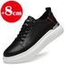 Genuine Leather Height-enhancing White Sneakers Men's Elevator Height-increasing Insoles 6/8 Cm Sports Shoes_vogvips.com