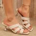 Size 36-43 White Cross-strap High-heeled Sandals 2026 Summer New Fashion Versatile Slip-on Mules_vogvips.com