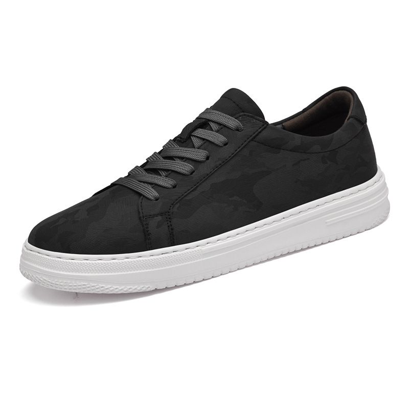 Height-increasing Men's Board Shoes Large Size Comfortable Leather Surface Casual Shoes White Shoes Casual_vogvips.com