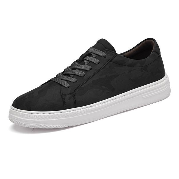 Height-increasing Men's Board Shoes Large Size Comfortable Leather Surface Casual Shoes White Shoes Casual_vogvips.com