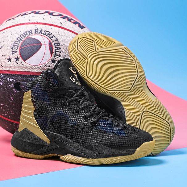 2025 Breathable Basketball Mid-Top Non-Slip Youth Boys' Shock Absorption Sports Shoes Professional Men's_vogvips.com