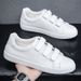 Euro Step Summer New Velcro White Men's Korean Style Trendy Versatile Casual Sneakers Student Breathable Shoes Men_vogvips.com