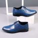 Euro Step Spring Leather Men Business Formal Brogue Floral Breathable British Casual Photo Groom Wedding Shoes_vogvips.com