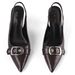 In-stock Early Spring New Style Square Buckle Pointed Toe Comfortable High-heeled Shoes Outdoor Wear, Closed-toe Mules_vogvips.com