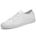 Hollow Men's Cowhide Flat Baseplate Shoes Men's Breathable Casual Shoes Men's Shoes_vogvips.com