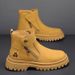Men's Classic Chelsea Boots - High Top British Style Work Boots With Anti-Slip Sole, Comfortable & Stylish For Casual Wear (Yellow, Black, Camel)_vogvips.com
