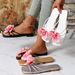 Fairy Fashionable Thai Butterfly Flower Decorated Casual Flat Slippers Summer New Solid Color Lightweight Open-toed Slippers_vogvips.com