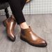 Euro Step Large Size Brogue Carved Trendy British Korean Style Winter Shoes High-top Leather Boots Men's Business_vogvips.com