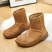Thick soled snow for women 2025 winter new British style short boots with thick fleece and warm round toe sleeve cotton_vogvips.com
