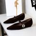 3686-K207 French Hepburn-style Commuting Shoes, Versatile Mary Jane With Rhinestone Buckle, Pointed Toe Single Shoes For_vogvips.com