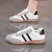 Dexun Women's Summer Breathable White Shoes, Korean Style Versatile Flat Sports Casual Sneakers_vogvips.com