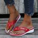 2025 Spring/Summer New Beach Metal Button Slope Heels Fashion Casual Large Size Women's Sandals Slippers_vogvips.com