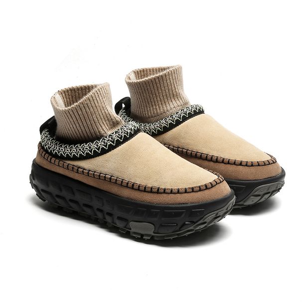 Men's & Women's Winter Snow Boots With Fleece Lining, Thickened Anti-Slip Rubber Sole, Waterproof Suede Leather, Ethnic Style, Comfortable & Warm_vogvips.com