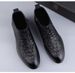 Men's Large Size Fleece High Top Leather Shoes Men's Crocodile Martin Boots Side Zipper_vogvips.com