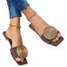 European And American Style Fashion Large Size Round Buckle Flat Bottom Leisure Beach Sandals For Women Foreign Trade Mosquito Coils Women's Shoes_vogvips.com