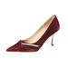 2025 Autumn New Large Size Shoes, Wide High Heels, Wedding Shoes With Satin Pearl Buckle, Thin Heel Pointed Toe Women's_vogvips.com