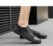 Men's Casual Board Shoes Lace-up Breathable Hollow Men's Small Black Shoes Flat Bottom Hole Breathable Men's Shoes_vogvips.com