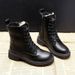 Martin British Style 2024 Autumn Winter New Round Toe Short For Female Students Thick Sole Fleece Lined Thickened_vogvips.com