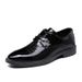 Large Shiny Casual Leather Shoes, Pointed Tie Up British Formal Business Youth Men's Shoes_vogvips.com