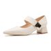 Comfortable Mary Jane For Women, Mid-heel Pointed Toe Leather Shoes, Versatile Soft Leather, Comfortable With A Strap_vogvips.com