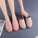 Baotou Three-Layer Thickened Rubber Sole Fabric Slippers Plaid Cartoon Home Indoor Wooden Floor Slippers Sealed Winter_vogvips.com