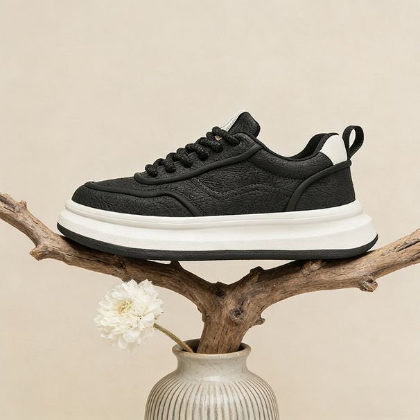 Men's Board Shoes Korean Style Casual Thick Sole Anti-Slip Comfortable Breathable Light Luxury Trendy Skateboarding Sneakers_vogvips.com