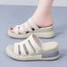 Fashionable Women's Large-size Thick-soled Peep-toe Sandals For Outdoor Wear, New Foreign Trade Platform Shoes In Solid_vogvips.com