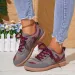Women Fashion Platform Casual Single Breathable Flat Bottom Lace Up Lightweight Sneakers Shoes Zapatos De Mujer_vogvips.com